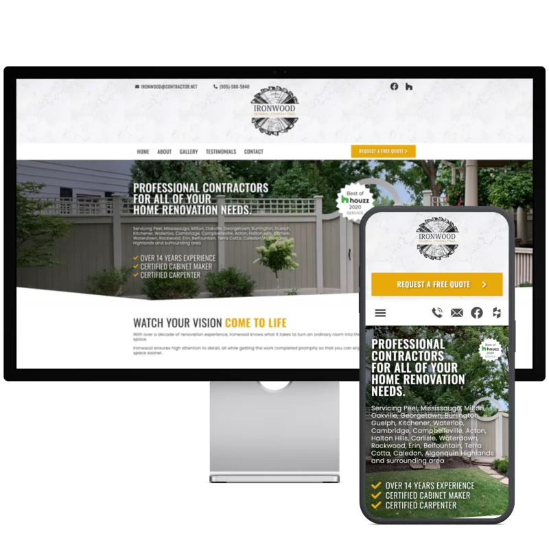 Ironwood Contracting Website